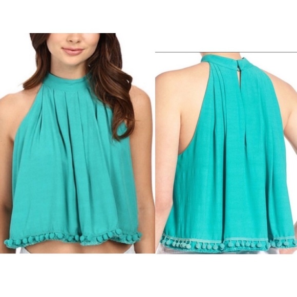 NWT Lovers+ Friends Pom Pom Halter Neck Top Beachy Resort Holiday , size S - Picture 9 of 12